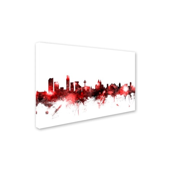 Michael Tompsett 'Liverpool Skyline Red 2' Canvas Art,22x32